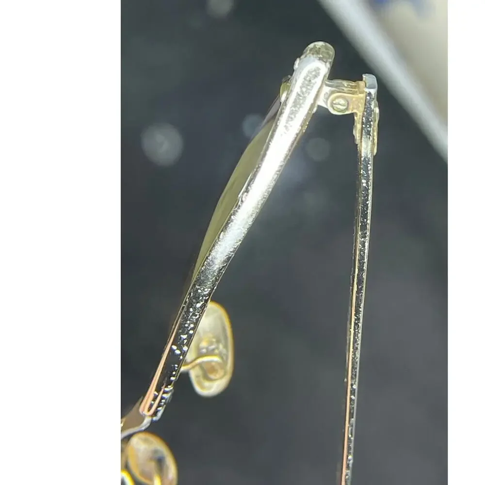 Cat Eye Glasses Art-Craft Gold Aluminum Browline Etched Floral 50s USA Vintage
